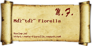 Máté Fiorella névjegykártya